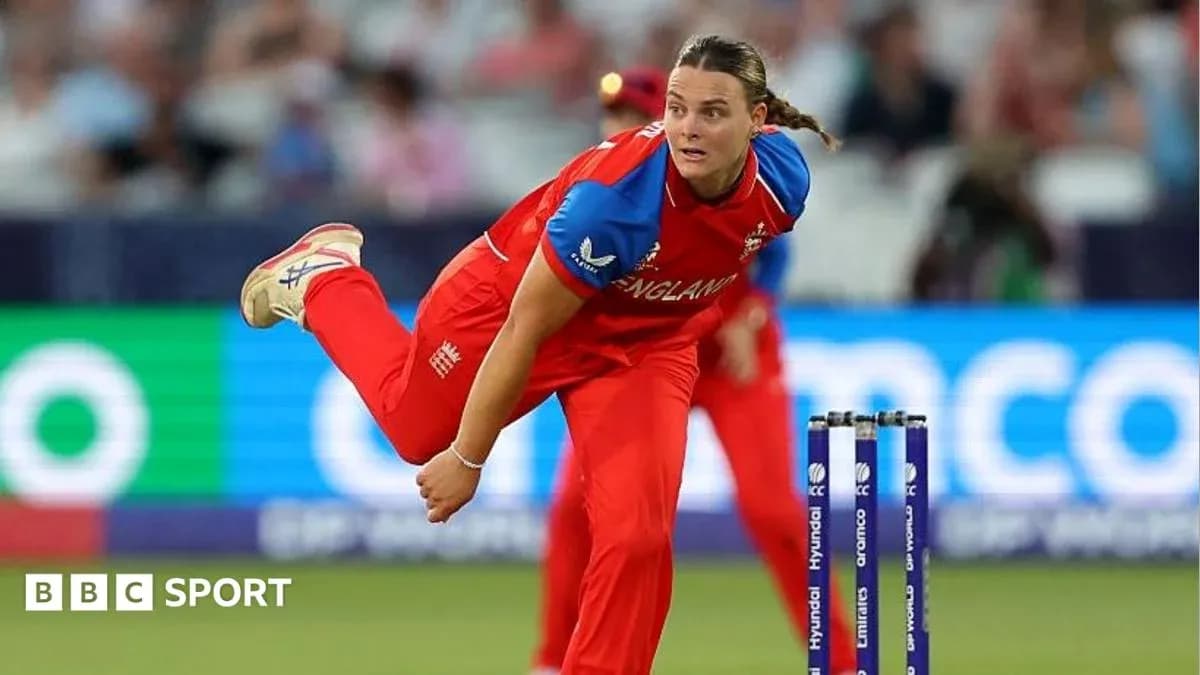 England bowler delivering a ball during a match England bowler delivering a ball during a match