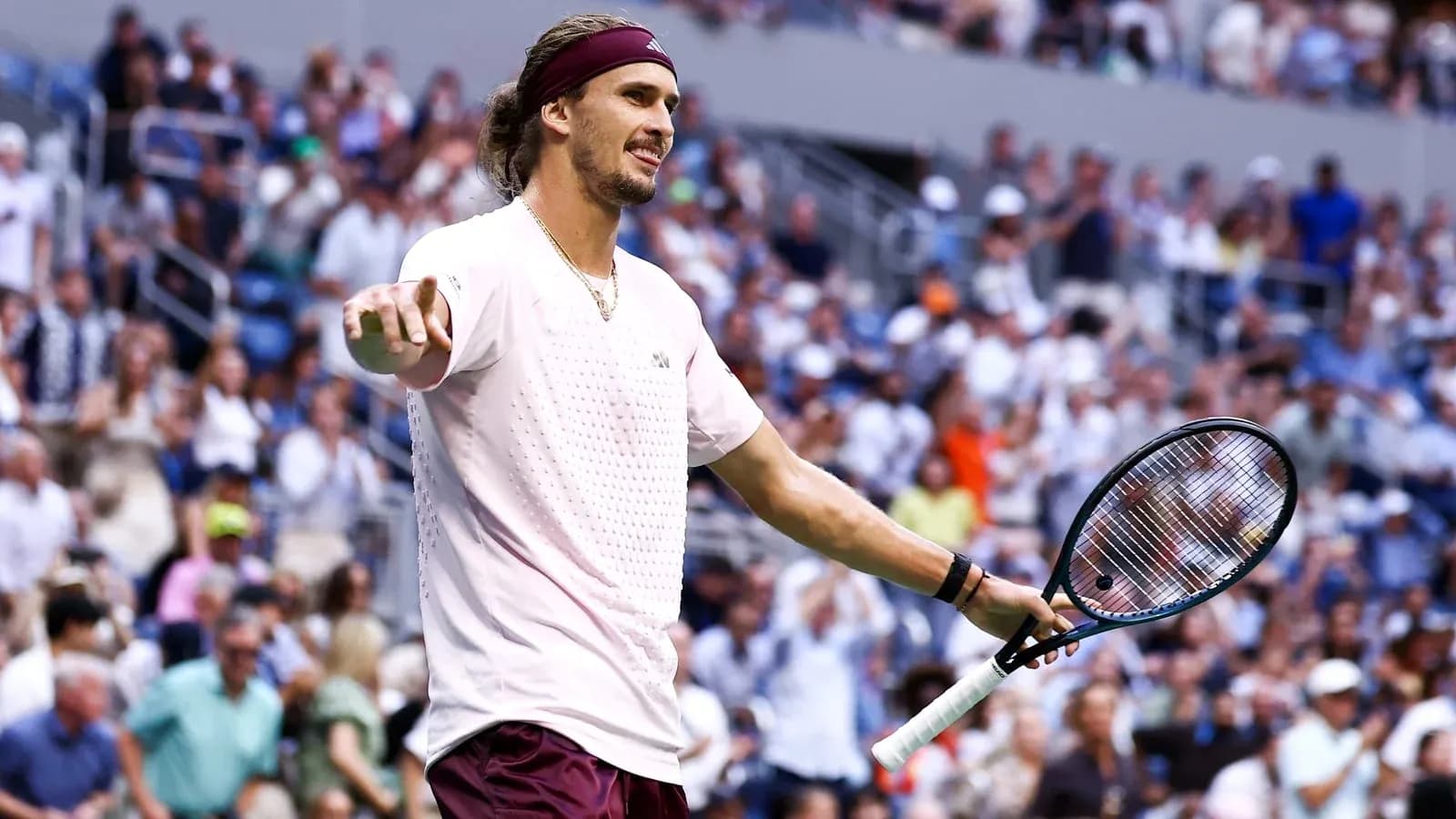 Tennis player gesturing during match at stadium Tennis player gesturing during match at stadium