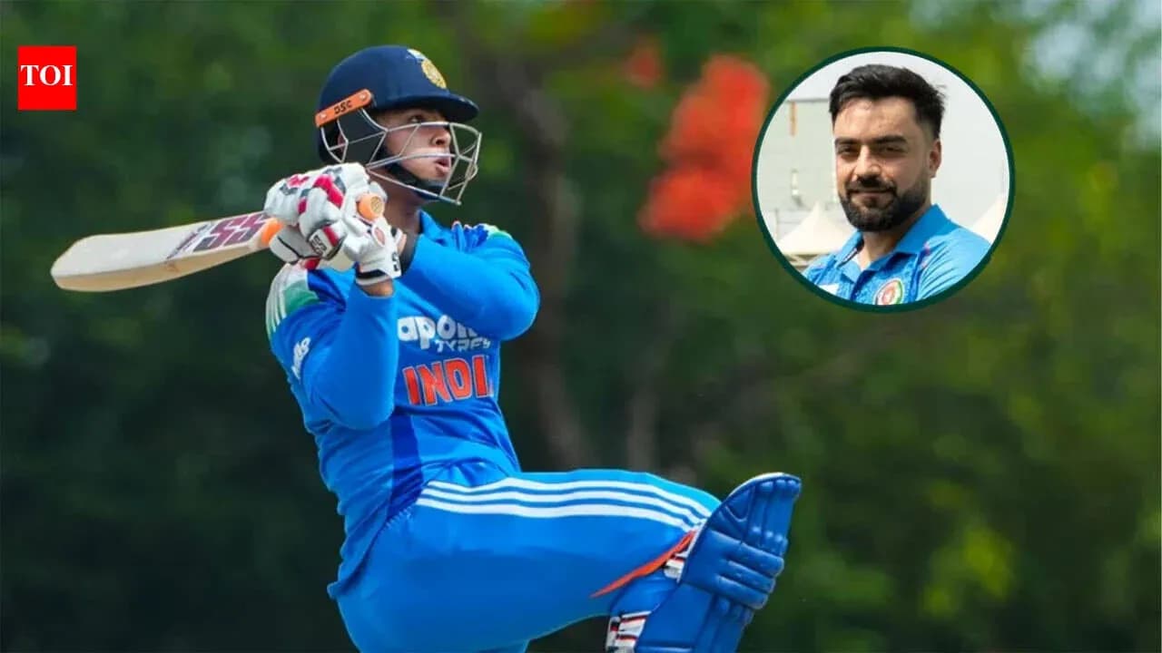 Batsman playing a shot during cricket match Batsman playing a shot during cricket match