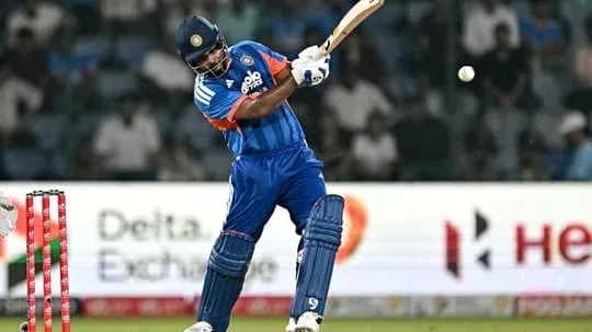 Batsman hitting the ball during cricket match Batsman hitting the ball during cricket match