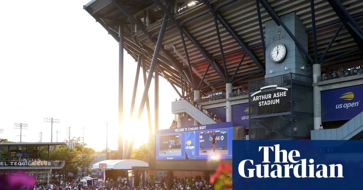 Arthur Ashe Stadium during the US Open at sunset Arthur Ashe Stadium during the US Open at sunset