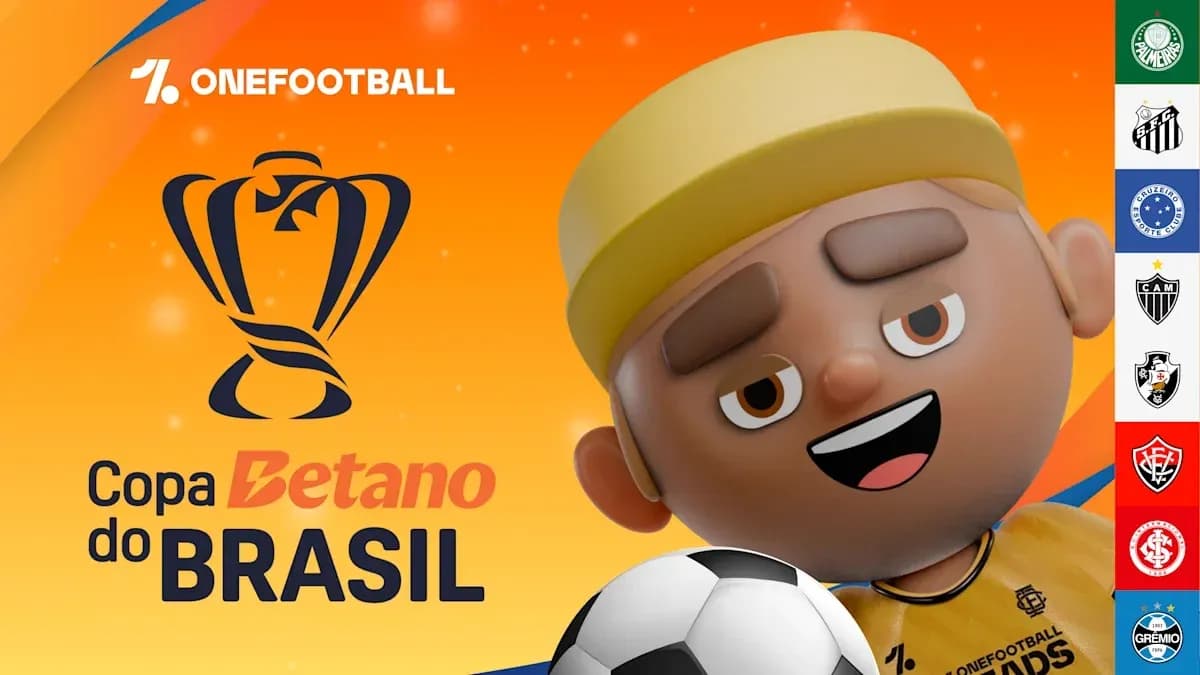 Cartoon character with soccer ball promoting Copa do Brasil Cartoon character with soccer ball promoting Copa do Brasil