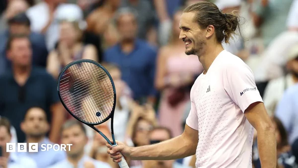 Player celebrating with racket during tennis match Player celebrating with racket during tennis match