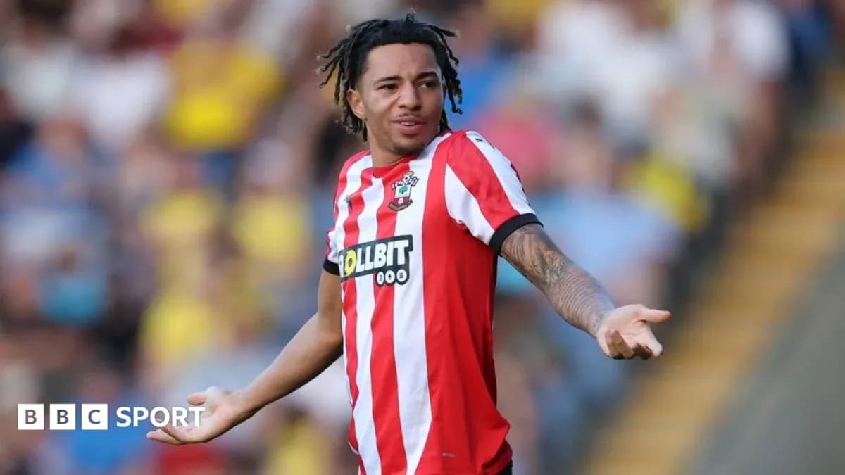 Southampton player gesturing during match Southampton player gesturing during match