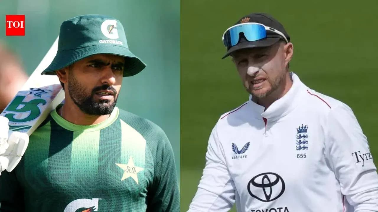 Two cricketers from Pakistan and England in training Two cricketers from Pakistan and England in training