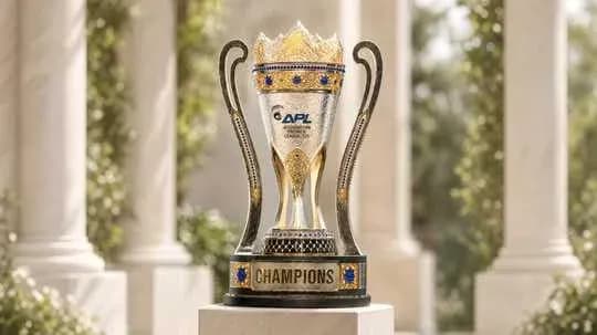 Championship trophy displayed on a pedestal Championship trophy displayed on a pedestal