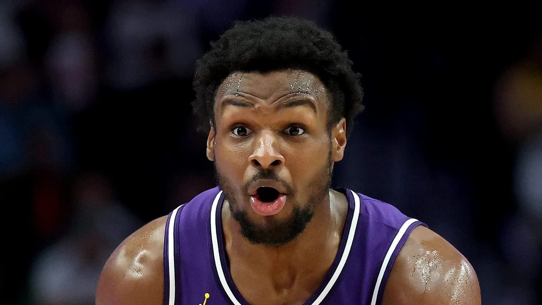 Player reacting during a basketball game Player reacting during a basketball game