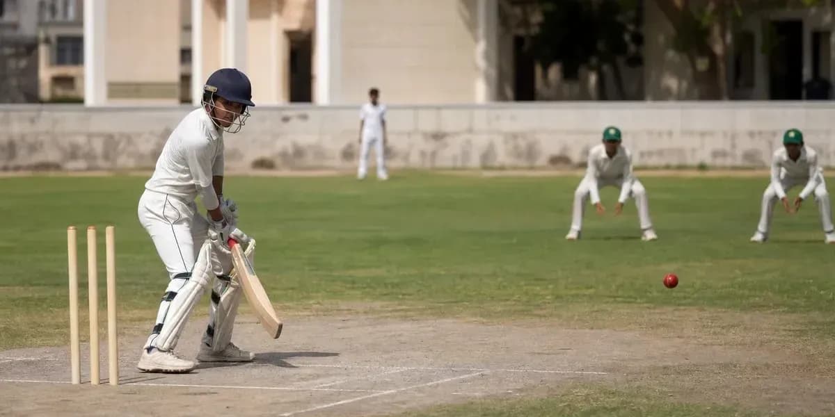 Batsman preparing to hit a cricket ball Batsman preparing to hit a cricket ball