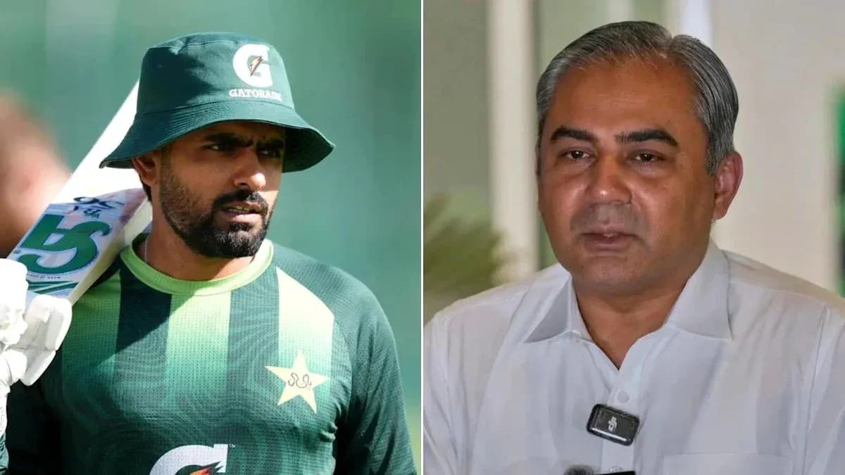 Cricketer and official during a press conference Cricketer and official during a press conference