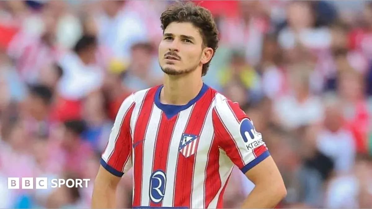 Player in Atletico Madrid jersey during match Player in Atletico Madrid jersey during match