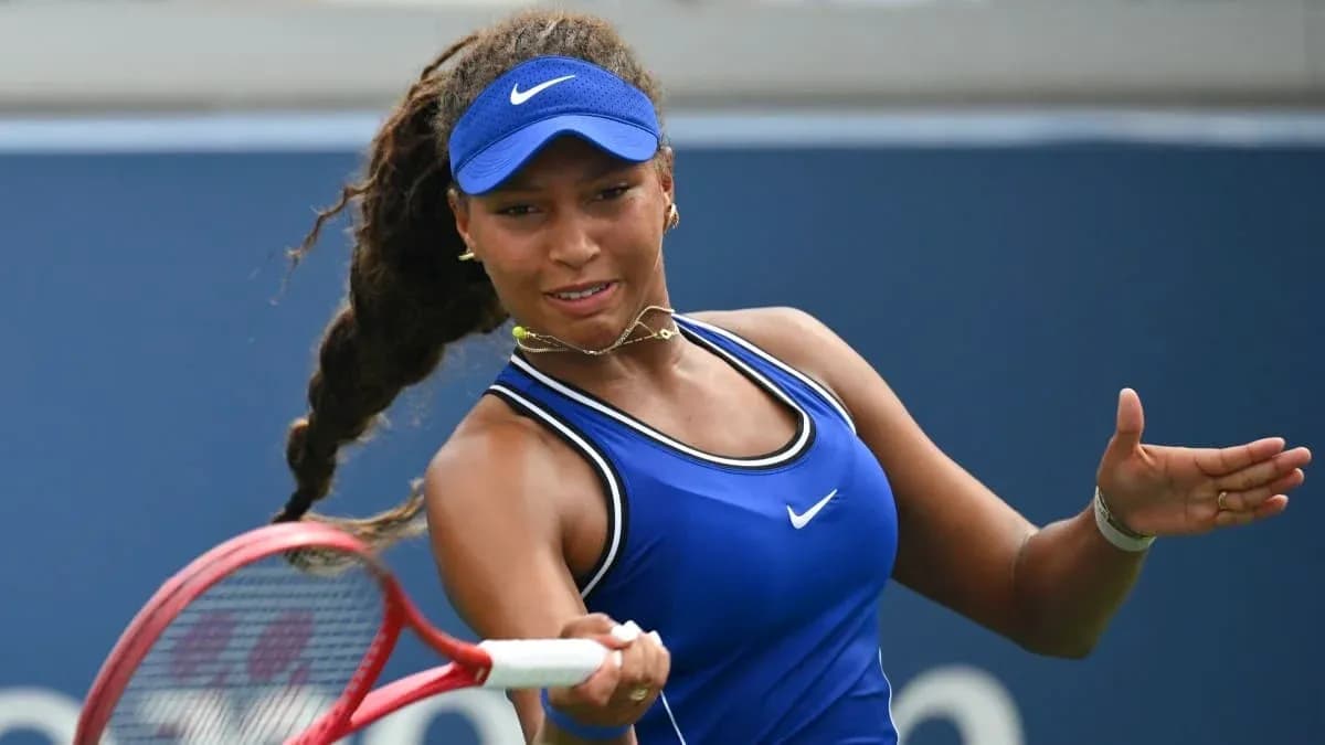 Tennis player preparing to hit a forehand stroke Tennis player preparing to hit a forehand stroke