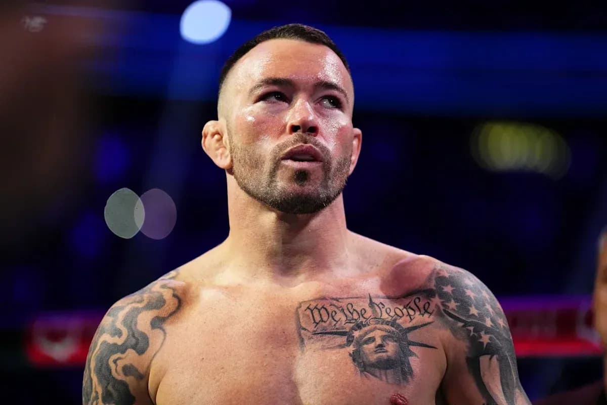 Bare-chested fighter with tattoos in the ring Bare-chested fighter with tattoos in the ring