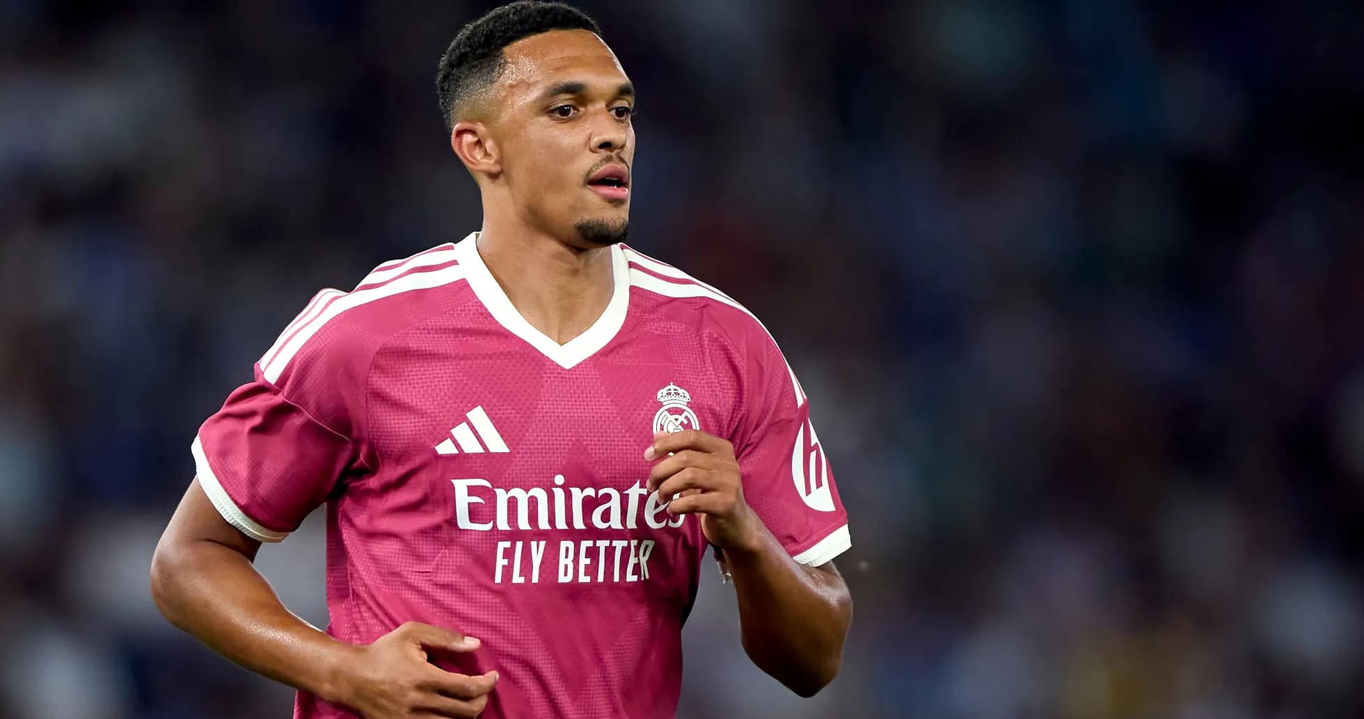 Player in pink Real Madrid jersey during match Player in pink Real Madrid jersey during match