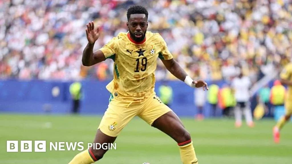 Ghana player wearing jersey number 19 during match Ghana player wearing jersey number 19 during match