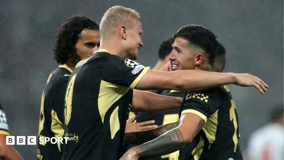 Players celebrating a goal during UEFA Champions League match Players celebrating a goal during UEFA Champions League match