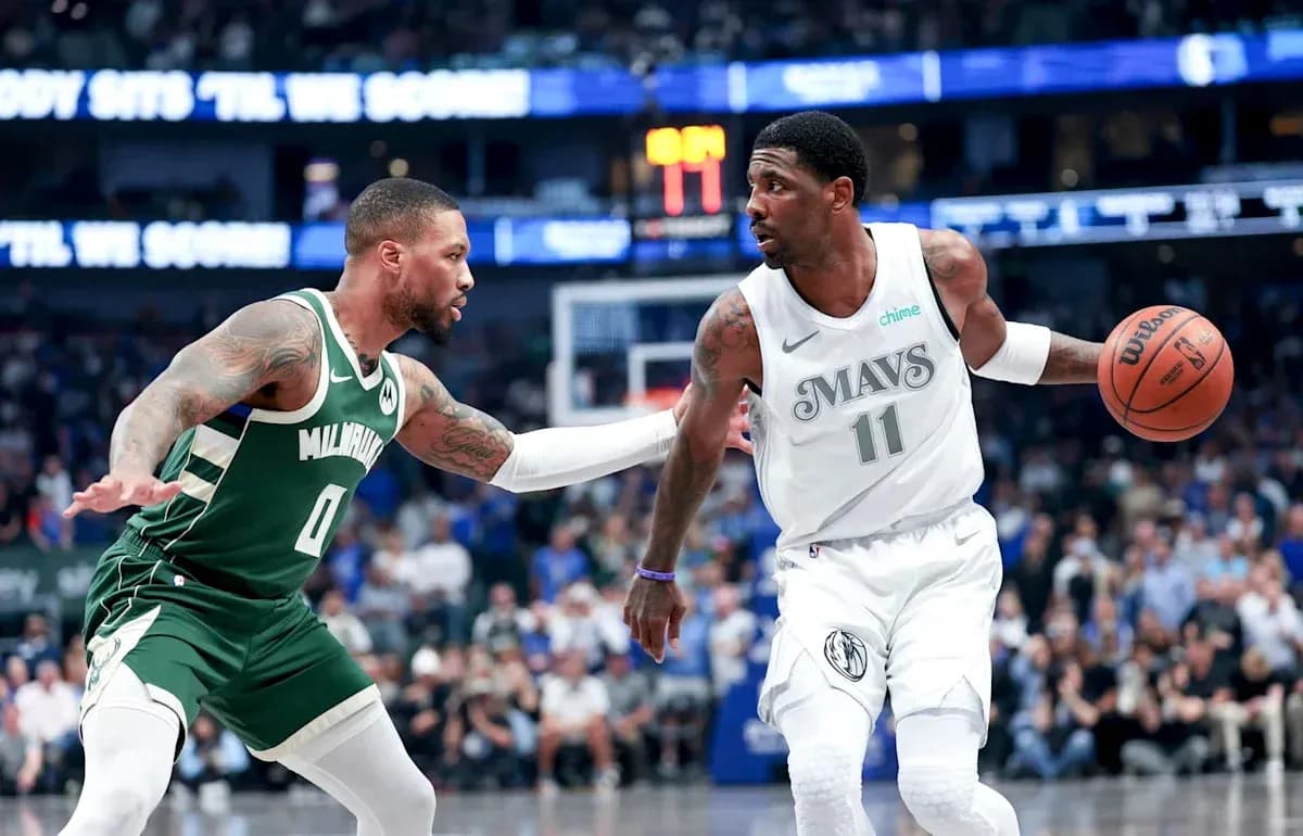Player dribbling the ball with defender nearby Player dribbling the ball with defender nearby