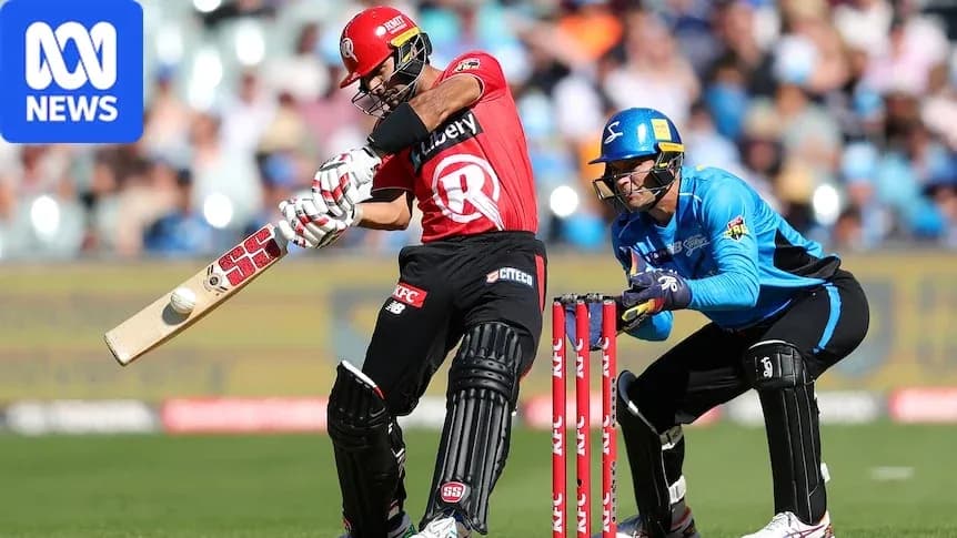Batter striking the ball with a bat in cricket Batter striking the ball with a bat in cricket