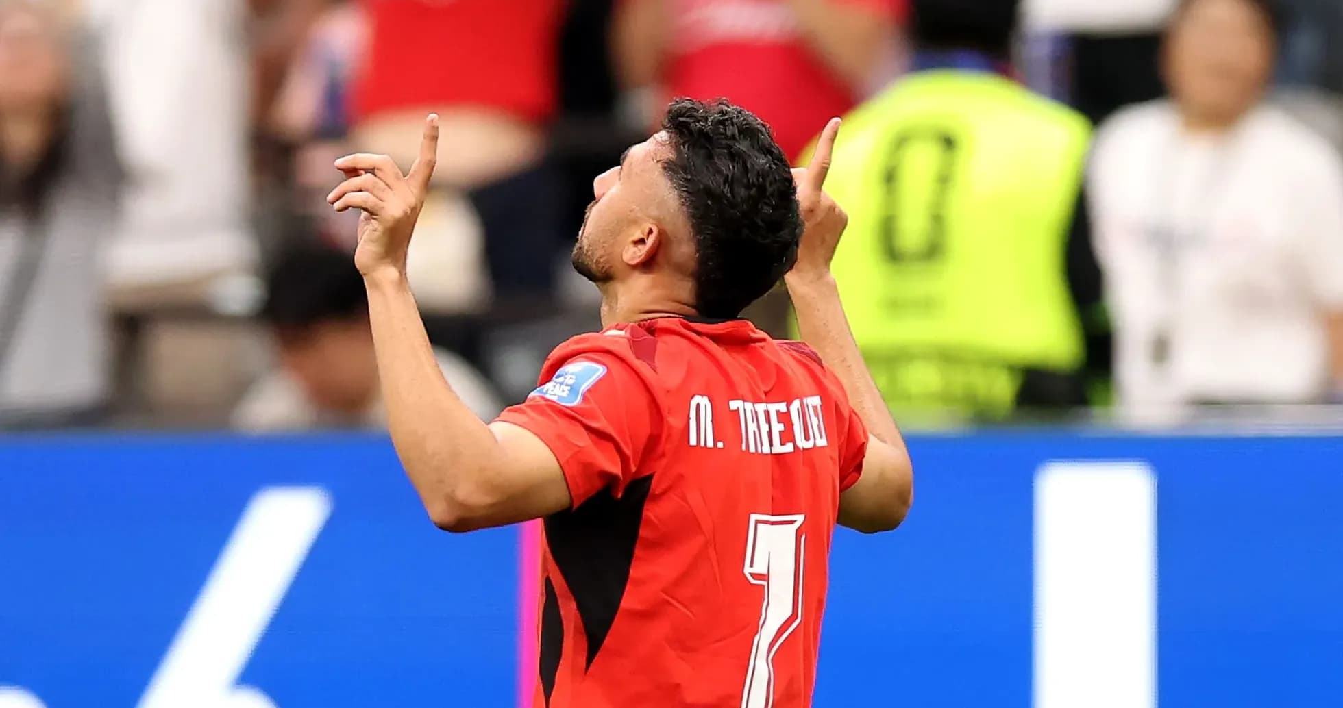 Player celebrating after scoring a goal in match Player celebrating after scoring a goal in match