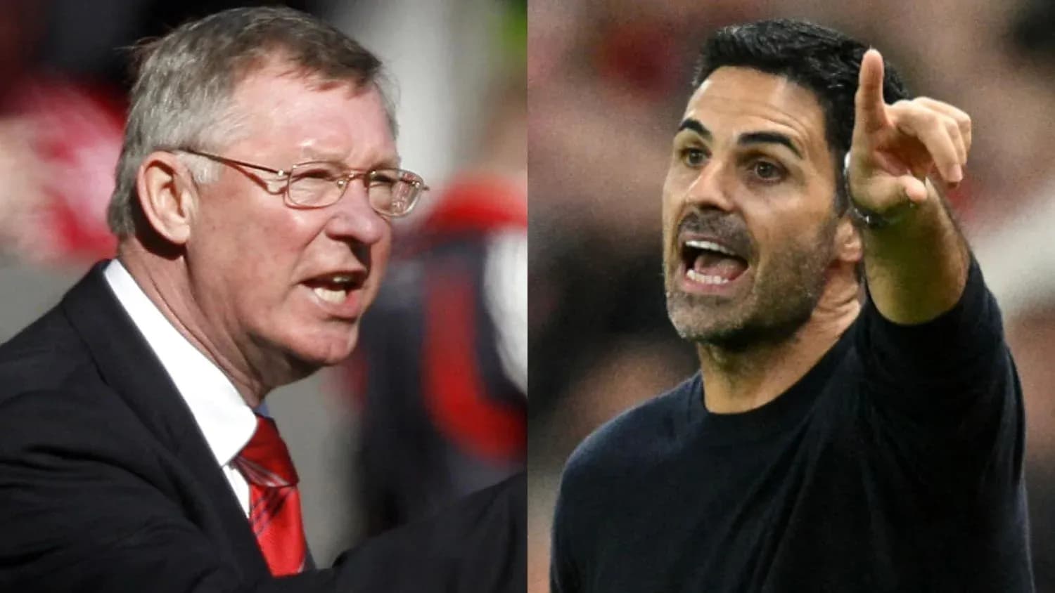Two football managers giving instructions on the sidelines Two football managers giving instructions on the sidelines