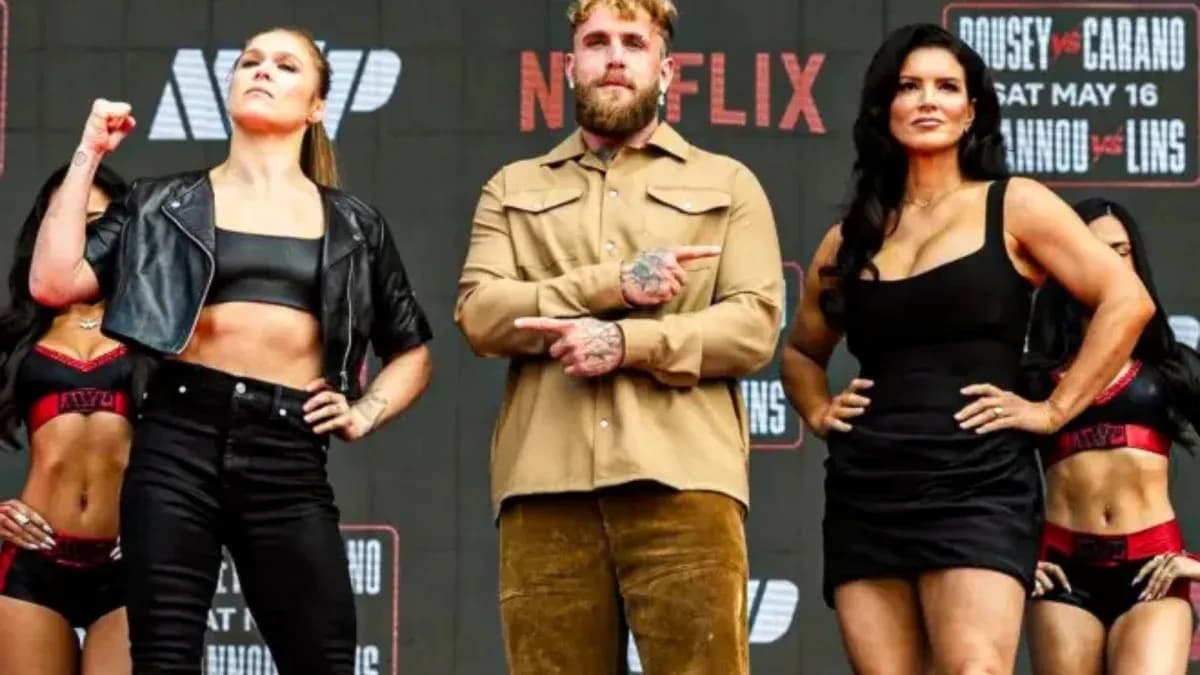Ronda Rousey and Gina Carano at weigh-in event Ronda Rousey and Gina Carano at weigh-in event