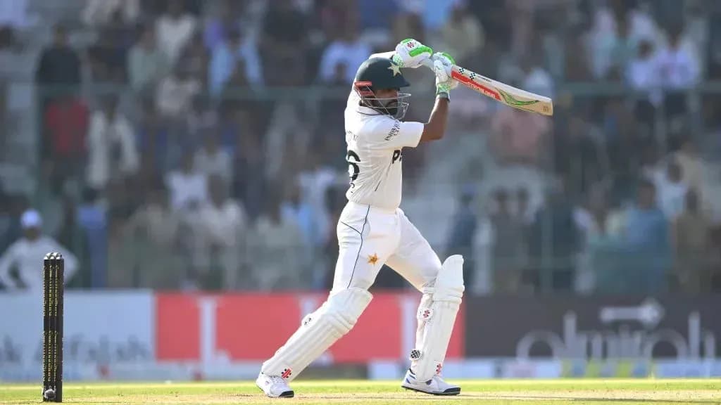 Batsman playing a shot during cricket match Batsman playing a shot during cricket match