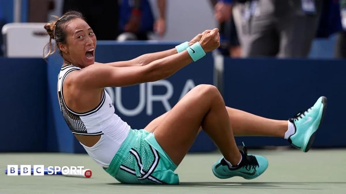 Tennis player celebrating after winning a point Tennis player celebrating after winning a point