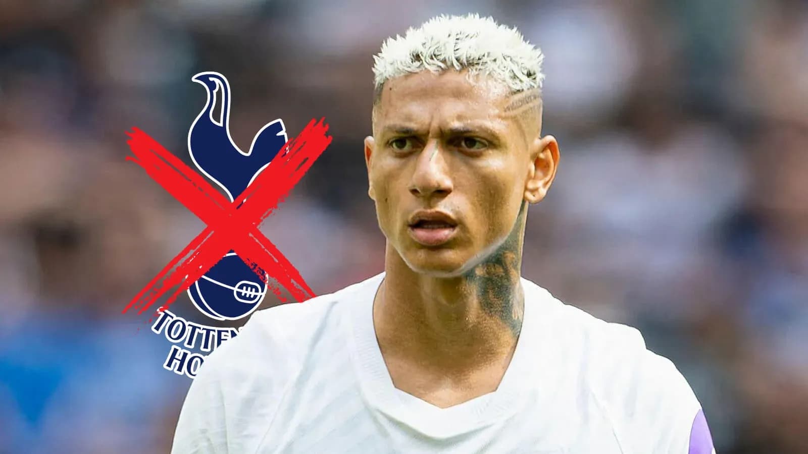 Player with bleached hair during match, logo crossed out Player with bleached hair during match, logo crossed out