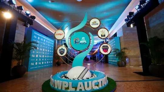 WPL auction setup with logos and decorations WPL auction setup with logos and decorations