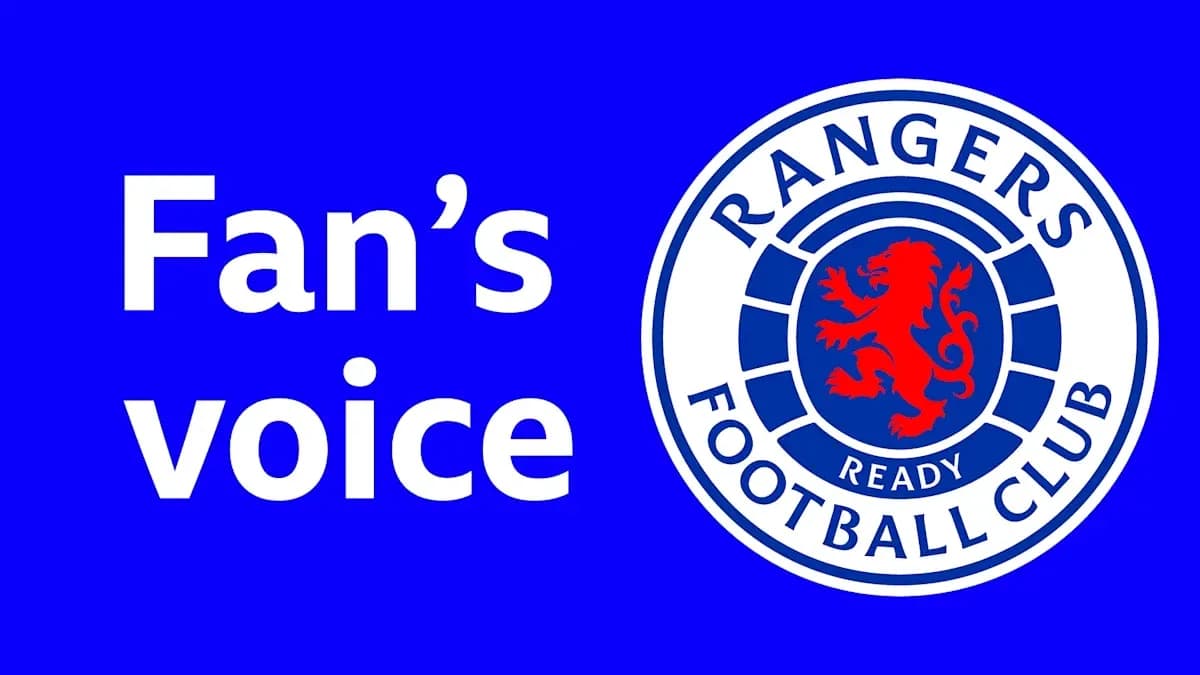 Rangers Football Club logo with text 'Fan's voice' Rangers Football Club logo with text 'Fan's voice'
