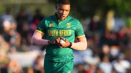 Rugby player from South Africa preparing to kick Rugby player from South Africa preparing to kick