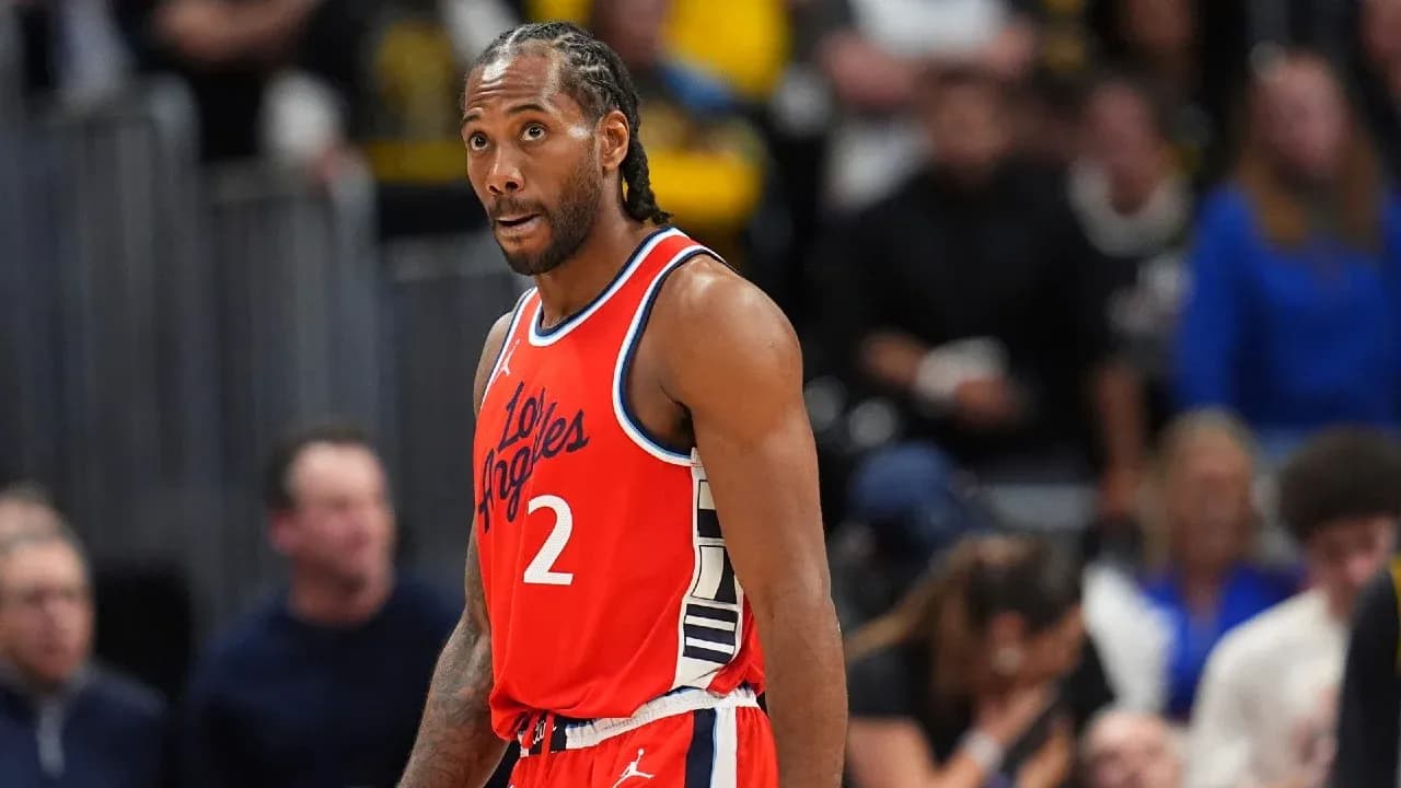 Kawhi Leonard on court during basketball game Kawhi Leonard on court during basketball game