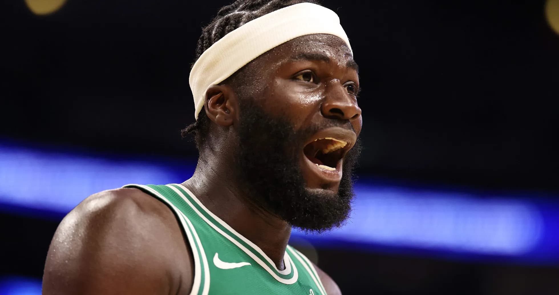 Player shouting during a basketball game Player shouting during a basketball game