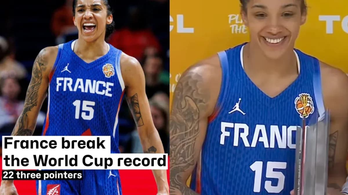 Player celebrating with trophy after record-breaking performance Player celebrating with trophy after record-breaking performance