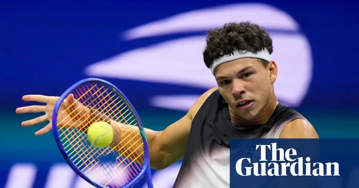 Tennis player hitting a forehand during match Tennis player hitting a forehand during match