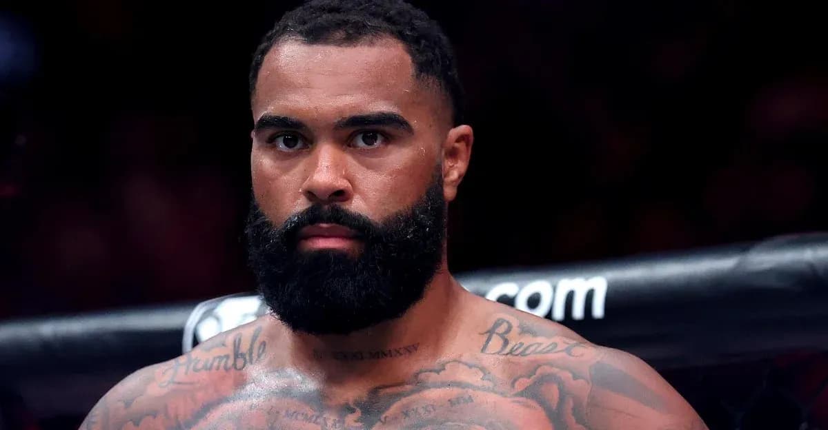 Fighter with tattoos and beard in the ring Fighter with tattoos and beard in the ring
