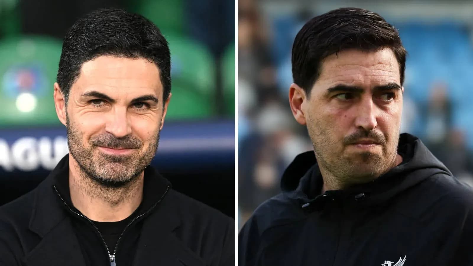 Two football managers side by side during match Two football managers side by side during match
