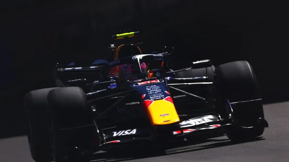 Formula 1 car racing on track during event Formula 1 car racing on track during event