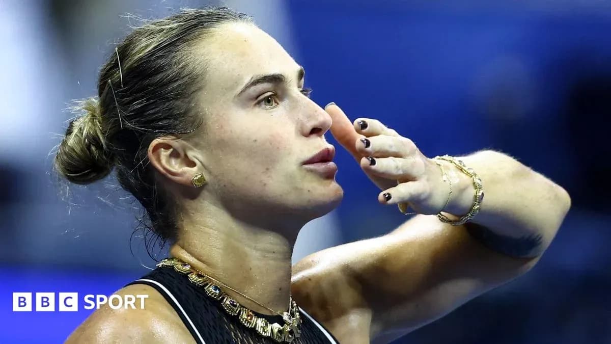 Tennis player blowing a kiss after match Tennis player blowing a kiss after match